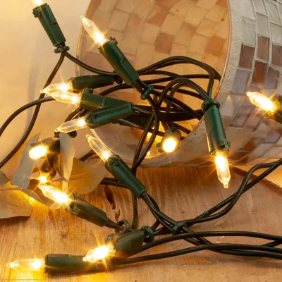 Produktbild von hellum 100 LED Mini Lichterkette innen, 14,85m beleuchtet, Kabel grün – Warmweiß / Kabel Grün / Mini Pisello, Größe 100 LED / 14,85m beleuchtet