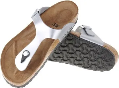Produktbild von Birkenstock Gizeh Silber Normalfußbett - Damen Hausschuhe - 043851