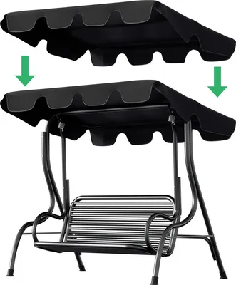 Obrázek produktu pro Fiqops sluneční stříška náhradní stříška větru odolná hollywoodská houpačka zahradní houpačka 210x145cm antracitová