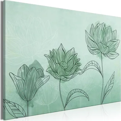 Produktbild von Italienischer Leinwand Leinwandbild - Three Flowers (1 Part) Wide 120x80 cm Blumen b-C-0842-b-a