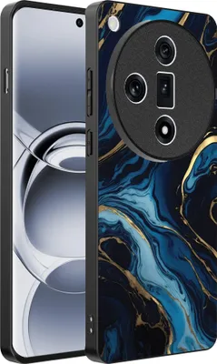 Produktbild von Smartphonica Telefon Fall geeignet für Oppo Find X7 mit Marmor-Druck - TPU zurück Abdeckung Fall Gold blau Marmor Design - Gold Blau