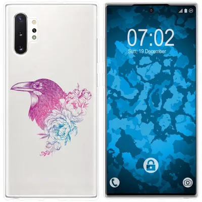 Produktbild von PhoneNatic Case kompatibel mit Samsung Galaxy Note 10+ Silikon-Hülle Floral Rabe M4-6
