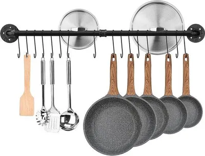 Produktbild von Famanu Küchenleiste 100 cm - Wandhalterung mit 16 Haken - aus Eisen