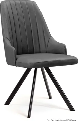 Produktbild von Esszimmerstuhl (8er-Set) Deina 52x91x60 Schwarz/Grau