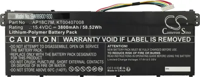 Produktbild von vhbw Akku kompatibel mit Acer ConceptD 3 CN316-73G-78ZX Notebook (3800 mAh, 15,4 V, Li-Polymer)
