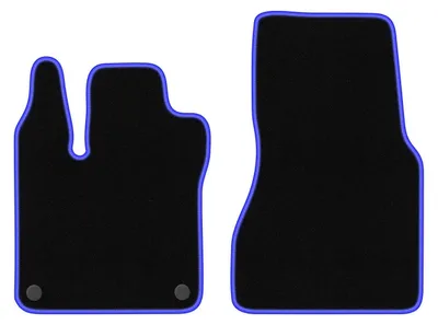 Produktbild von Fußmatten Velours Schwarz/Blau für Smart Fortwo III 2014-2020 Set 2-tlg