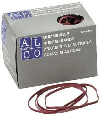 Produktbild von Gummiband Naturkautschuk 5x100mm rot 500g Packung mit 20 Stück
