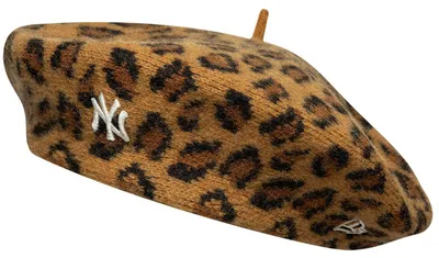 Produktbild von New Era Script Beret New York Yankees Baskenmütze leopard