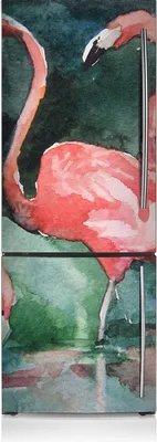 Produktbild von Aufkleber Kühlschrankmagnete Dekoration Kühlschrankfolie 60x180 cm - Lackiertes Flamingo.