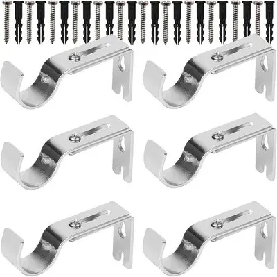 Produktbild von Verstellbare Raumschienenhalter, 6er Set, silber, Wandhalter, 1 Zoll Schiene