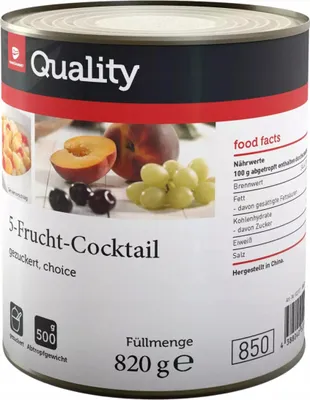 Zdjęcie produktu dla TGQ Koktajl z 5 owoców w syropie 820g