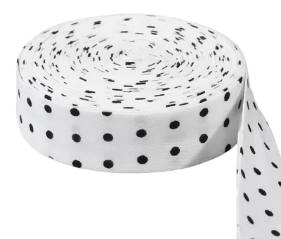 Baumwoll-Schrägband 10 m, Tupfen, 2 cm, zum Einfassen
