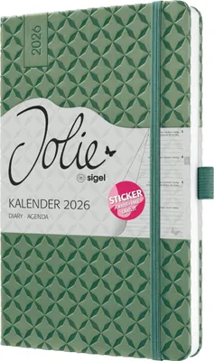 Produktbild von Wochenkalender Jolie ca. A5 Hardcover natural green 2026.
