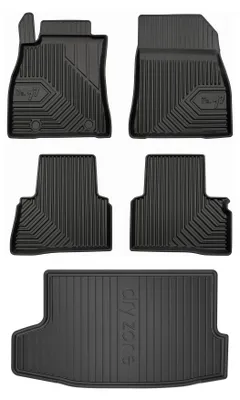 Produktbild von Gummimatten + Kofferraumwanne für Nissan Juke I 2014-2019 (SUV/Crossover, oberer Ladeboden) – Schwarz, passgenau – Wielganizator
