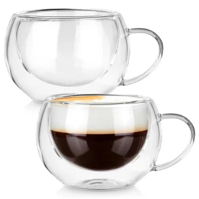 Obrázek produktu pro Dvoustěnné sklenice na kávu a čaj, 280 ml, sada 2 kusů