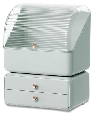 Image de Housse de protection, rangement, maquillage, bureau, tiroirs, bijoux, plastique, boîte de rangement, cosmétiques, divers récipients, pour la maison, vert clair A+b, 26 x 18 x 35 cm