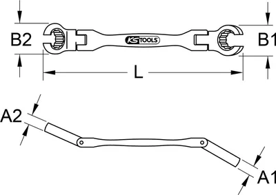 Obrázek produktu pro KS Tools Otevřený dvoukruhový klíč, s dvojitým kloubem, 10x11 mm