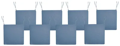 Produktbild von BELIANI Sitzkissen für Gartenstuhl 8er Set Blau Stoffbezug mit Bindebändern 46 x 46 cm UV-beständig Modern Outdoor Stuhlkissen Stuhlpolster