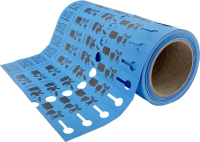 Produktbild von CombiCraft Gepäckabgabescheinein Blau - 250x25mm - 500 Etiketten pro Rolle