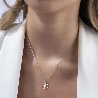 Produktbild von MATERIA Roségold Kettenanhänger Glaube Liebe Hoffnung bicolor - 925 Silber Anhänger rosé vergoldet #KA-234-Rose