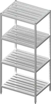 Produktbild von Regal mit Gitterrost-Böden, 1100x700x1800 mm, verschweißt