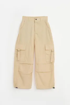 Produktbild von Mädchen Cargo Jogginghose - Größe 128 (7–8 Jahre) - Schwarz - Leicht - Bequem - Perfekt für Frühling und Sommer