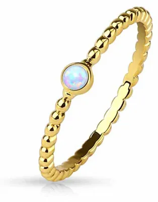 Produktbild von Opal Ring gold: Stapelring / Midi Ring geflochten 54 (17.2 mm Ø)