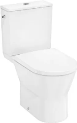 Produktbild von hansgrohe EluPura Original S Stand-WC Set 640 mit horizontalem Abgang AquaChannel Flush, SmartClean mit Spülkasten und WC Sitz mit SoftClose