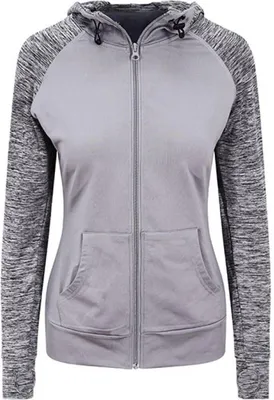 Produktbild von Just Cool JC058 | Damen Jacke Cool Contrast Zoodie - Daumenlöcher - Farbe: Grey/Grey Melange - Größe: L
