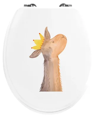 Produktbild von Mr. & Mrs. Panda Klo-Deckel Lamakopf König - Weiß - Geschenk, Lamas, WC-Sitz, Klodeckel, Toilettendeckel, Klobrille, Papa, Freundin, Königin, Lama, klo deckel, Mama