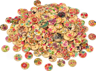 Produktbild von VBS XXL Holzknöpfe "Blumen-Mix", 100 g, Ø 1,5 cm