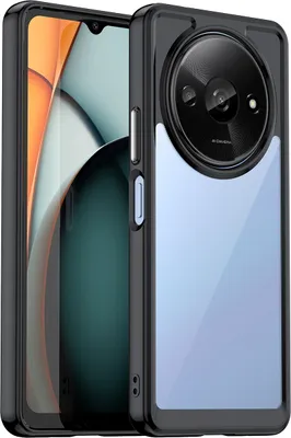 Produktbild von Schutzhülle für Xiaomi Redmi A3 Klar Rückseite Stoßfeste TPU Silikon Bumper Hülle Schwarz