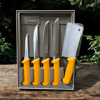 Produktbild von Messer Set 5 tlg. Metzgermesser Kochmesser Rostfrei Fleischmesser