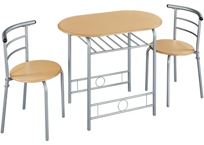 Immagine prodotto di Set da pranzo Yaheetech per 2 persone, composto da 1 tavolo da pranzo e 2 sedie, tavolo da cucina con ripiano