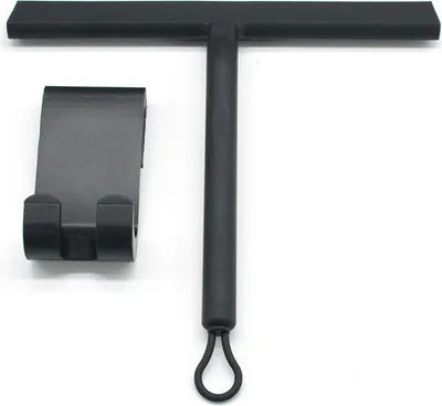Produktbild von Silikon Duschabzieher mit Halterung, Rutschfester Abzieher Dusche 22 cm Kein Bohren, Wasserabzieher Dusche Fensterwischer Rostfreier Edelstahlkern Wischer für Badezimmer, Glas, Spiegel