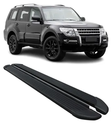 Image de Marchepieds Latéraux pour Mitsubishi Pajero V80 2007-2024 Noir Aluminium 2Pcs