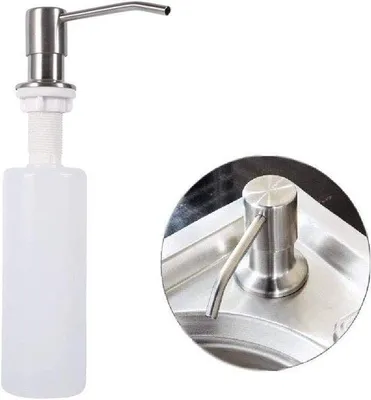 Obrázek produktu pro Dávkovač mýdla z nerezové oceli, 250 ml, stříbrný, pro kuchyňské baterie