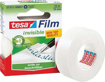 Image de tesa® tesafilm® invisible, 19 mm x 33 m, transparent, mat, inscriptible, sans solvant