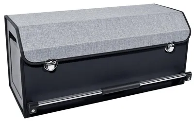 Immagine prodotto di Organizzatore per il bagagliaio in pelle con coperchio, capacità 60 litri, colore grigio, dimensioni XL (69x29x31 cm)