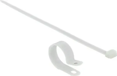Zdjęcie produktu dla DeLOCK 18875, Opaska kablowa do drabiny, Nylon, Biały, 2,54 cm, V2, -10 - 120 °C