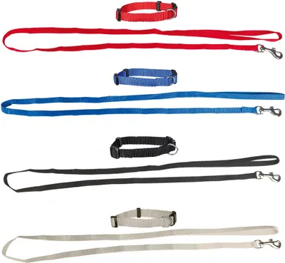 Produktbild von Set aus: 4 Welpenhalsbänder + 4 Welpenleinen 4 Farben Züchterpaket Starter Set für Welpen