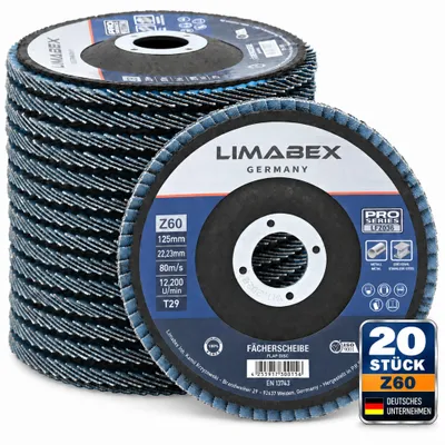 Produktbild von Fächerscheiben 125 mm Metall Stahl Edelstahl Z60 Lamellenscheiben INOX 20 Stück PRO Series