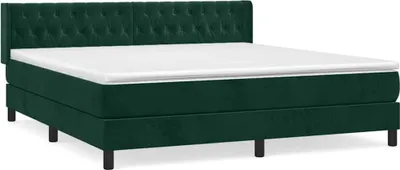Produktbild von vidaXL Boxspringbett mit Matratze Dunkelgrün 160x200 cm Samt