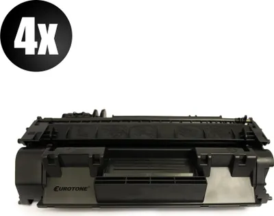 Produktbild von 4x XXL Eurotone Toner Alternative für HP CE505X Black Schwarz