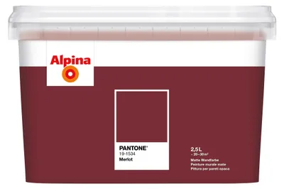 Produktbild von Alpina Wandfarbe Pantone matt merlot 2,5 L