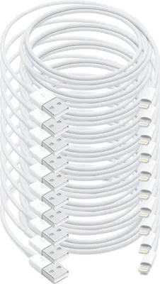 Produktbild von MMOBIEL 10x USB auf 8 pin Lightning Kabel Aufladekabel für iPhone, iPad und iPod