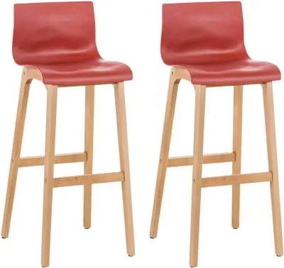 Produktbild von 2er Set Barhocker Hoover Natura rot