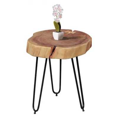 Produktbild von Wohnling Massivholz Akazie Beistelltisch BAGLI 30 x 30 cm Wohnzimmertisch Massiv