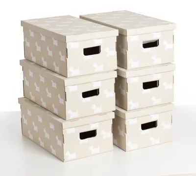 Productafbeelding van Lavatelli Set van 6 Opbergdozen met Deksel Hondjes, 29 x 51 x 20 cm