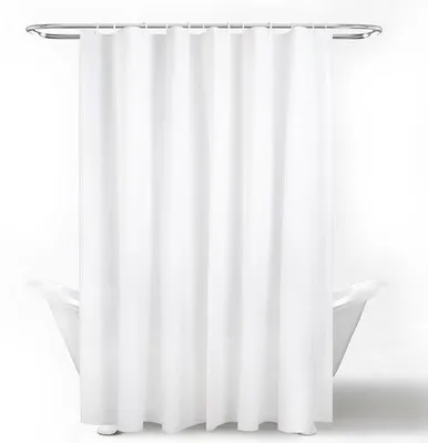 Produktbild von Ibenzoa® Duschvorhang 180×180 cm – wasserabweisend (PEVA), weiß, inkl. 12 Ringe, maschinenwaschbar für Bad & Dusche